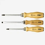 Felo Wood Handle Slotted Phillips Screwdriver Set, 3 Pieces. Fixed Price $34.01.