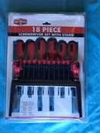 New 18 Piece Fine Life Tool Products Brand Screwdriver Set With Stand / Rack. Fixed Price $10.00.