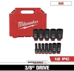 Milwaukee Shockwave 3/8 In. Drive Deep Well 6 Point Impact Socket Set (12-PIECE). Fixed Price $84.69.