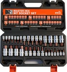 High Torque Master Hex Bit Socket Set, 32-PIECE Sae & Metric Allen. Fixed Price $43.05.