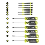 Ryobi Screwdriver Set (12-PIECE) With Cushion Grip Handles Precision. Fixed Price $29.99.