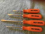 Set Of 4 Harley Davidson Slotted /flat & Phillips Screwdrivers Orange Snap. Fixed Price $65.00.