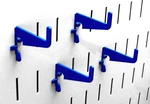 Blue Medium Slotted Storage Hooks - Rust Resistant Metal For Garage, Kitch. Fixed Price $14.08.