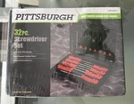 Pittsburgh 32 Pc Screwdriver Set - Tpr Handles, Carrying Case, Carbon Steel. Fixed Price $23.99.